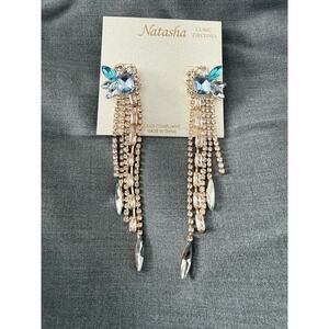 Natasha Cubic Zirconia Earrings Dangle Drop Statement Prom Wedding